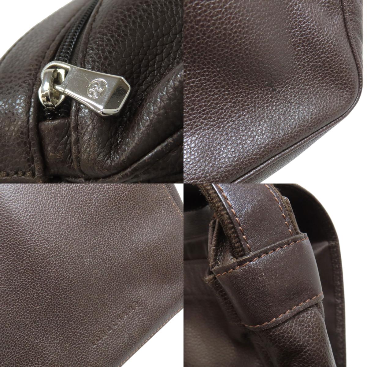 Longchamp logo Shoulder Bag Leather Ladies [Used]