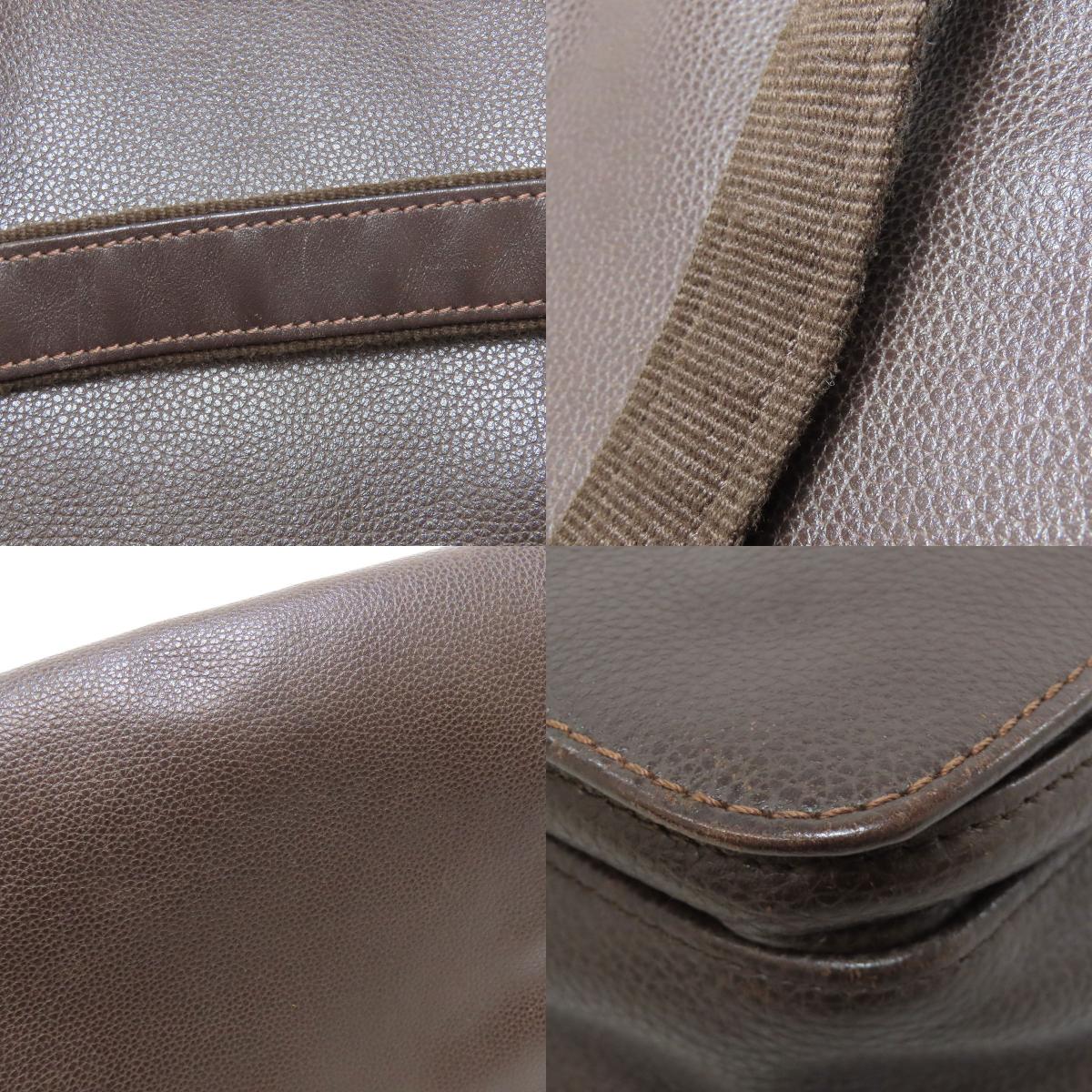 Longchamp logo Shoulder Bag Leather Ladies [Used]