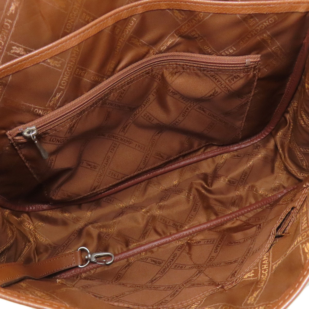 Longchamp logo Tote Bag Leather Ladies [Used]