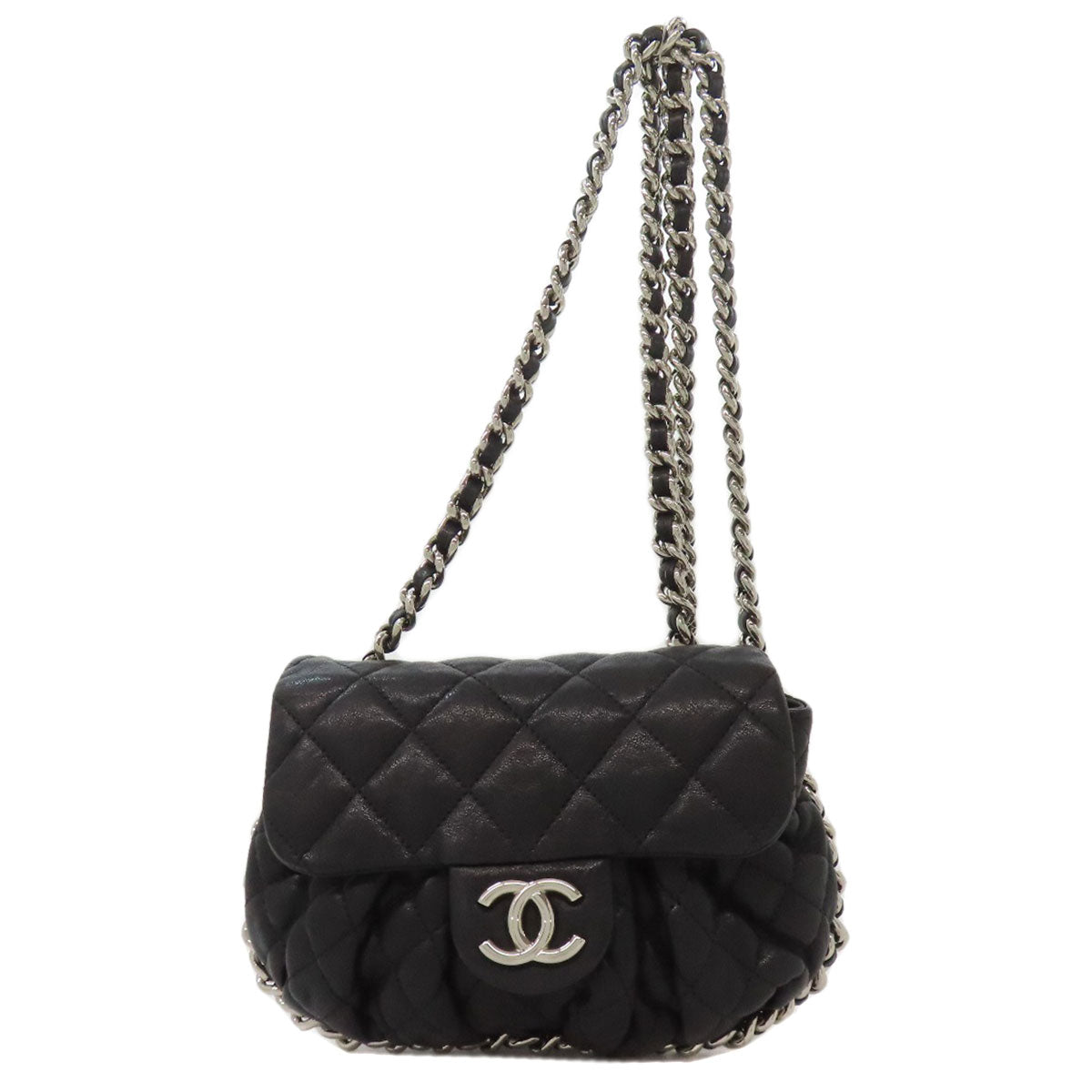CHANEL ChainShoulder Matelasse SilverHardware Shoulder Bag Calf Ladies [Used]