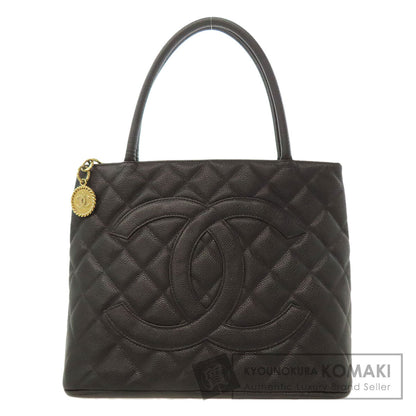 CHANEL Medallion GoldHardware Tote Bag Grained Calfskin Skin Ladies [Used]