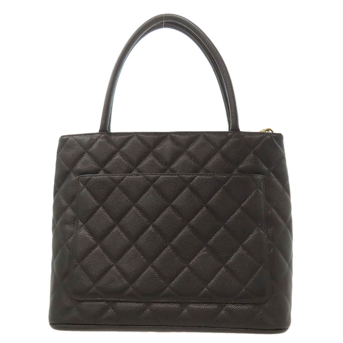 CHANEL Medallion GoldHardware Tote Bag Grained Calfskin Skin Ladies [Used]