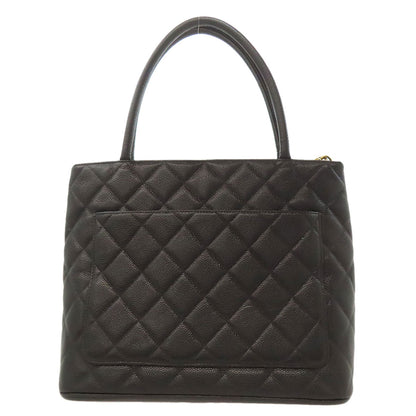 CHANEL Medallion GoldHardware Tote Bag Grained Calfskin Skin Ladies [Used]