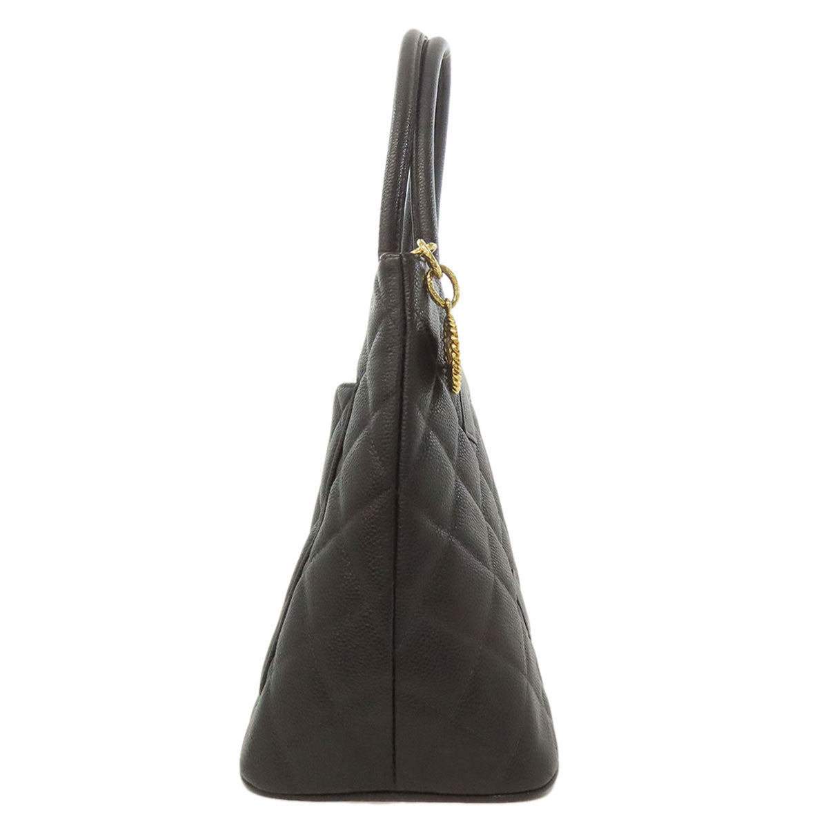 CHANEL Medallion GoldHardware Tote Bag Grained Calfskin Skin Ladies [Used]