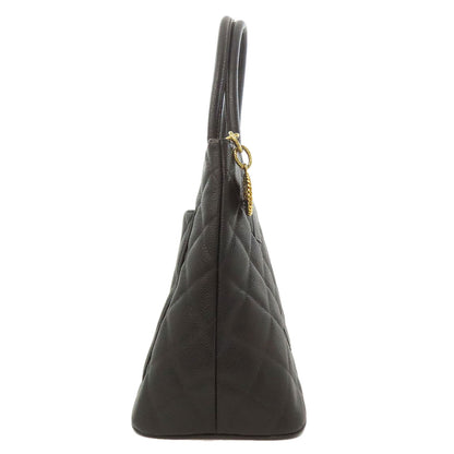 CHANEL Medallion GoldHardware Tote Bag Grained Calfskin Skin Ladies [Used]