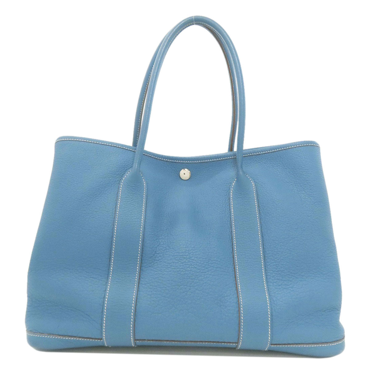 HERMES Garden Party PM Blue Jean SilverHardware Handbag Negonda Ladies [Used]