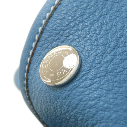 HERMES Garden Party PM Blue Jean SilverHardware Handbag Negonda Ladies [Used]