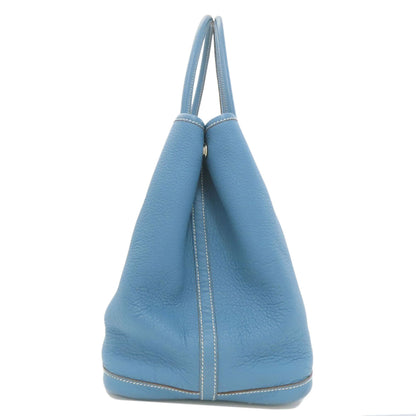 HERMES Garden Party PM Blue Jean SilverHardware Handbag Negonda Ladies [Used]