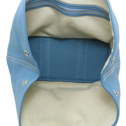 HERMES Garden Party PM Blue Jean SilverHardware Handbag Negonda Ladies [Used]