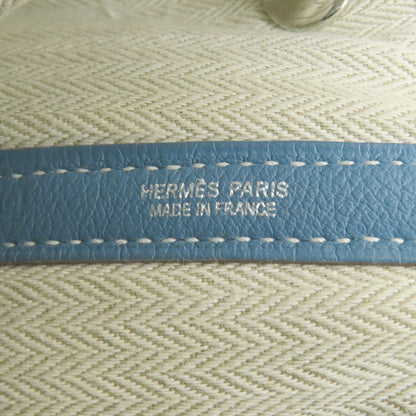HERMES Garden Party PM Blue Jean SilverHardware Handbag Negonda Ladies [Used]