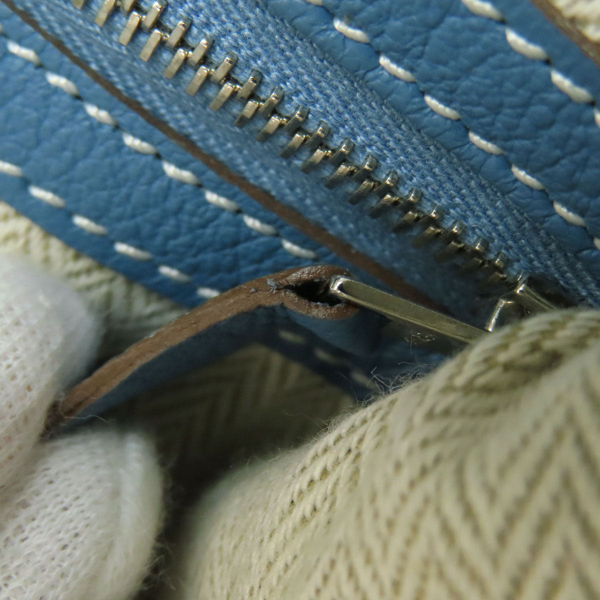 HERMES Garden Party PM Blue Jean SilverHardware Handbag Negonda Ladies [Used]