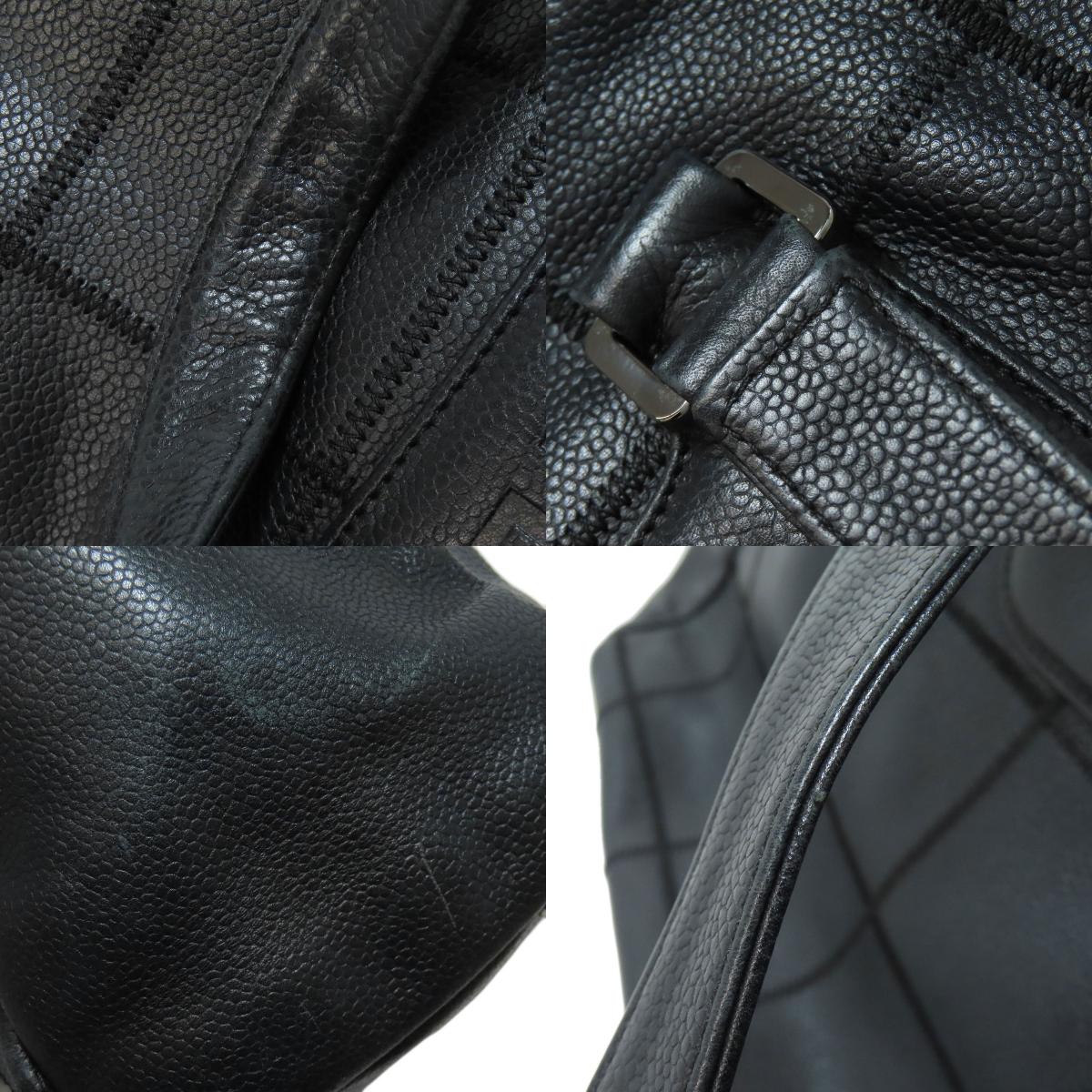 CHANEL Chocolate Bar SilverHardware 2WAY Boston bag Grained Calfskin Skin Ladies [Used]