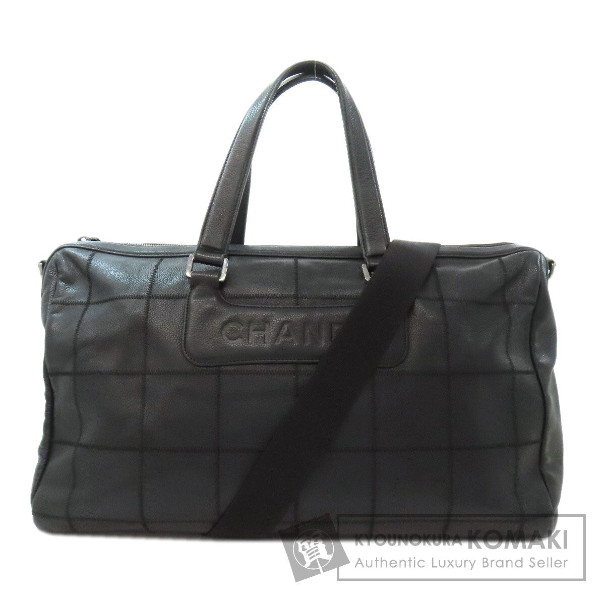 CHANEL Chocolate Bar SilverHardware 2WAY Boston bag Grained Calfskin Skin Ladies [Used]