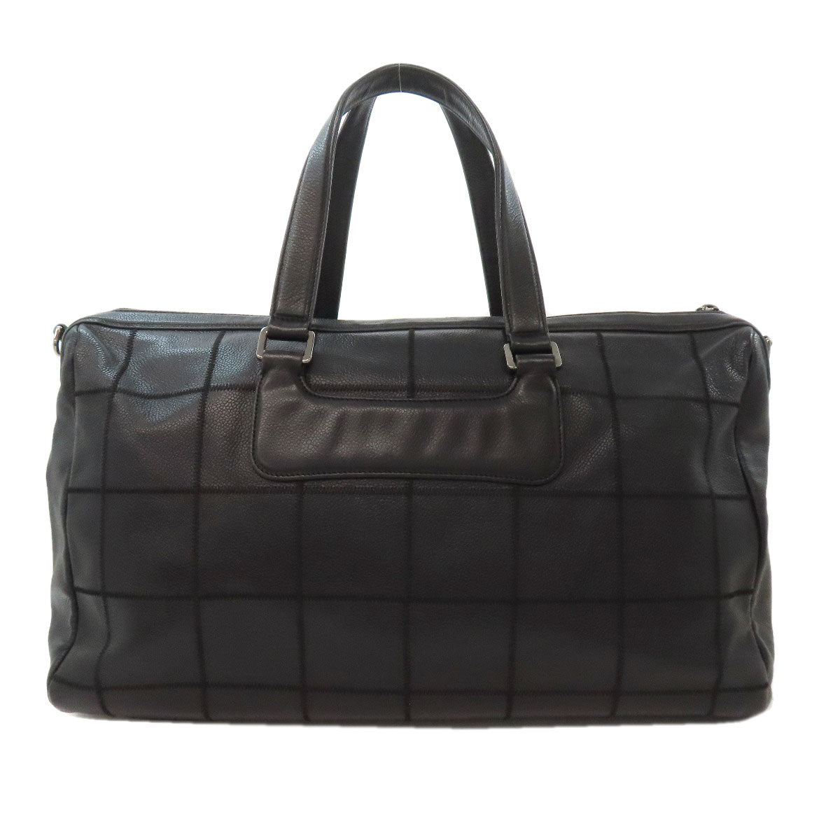 CHANEL Chocolate Bar SilverHardware 2WAY Boston bag Grained Calfskin Skin Ladies [Used]