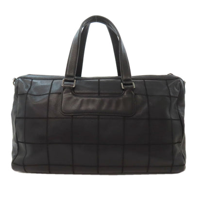 CHANEL Chocolate Bar SilverHardware 2WAY Boston bag Grained Calfskin Skin Ladies [Used]