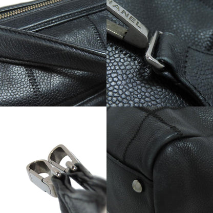 CHANEL Chocolate Bar SilverHardware 2WAY Boston bag Grained Calfskin Skin Ladies [Used]