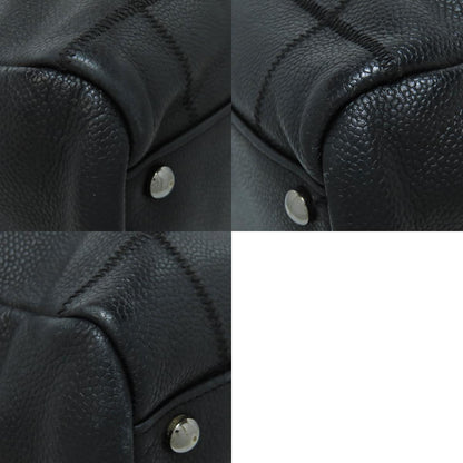 CHANEL Chocolate Bar SilverHardware 2WAY Boston bag Grained Calfskin Skin Ladies [Used]