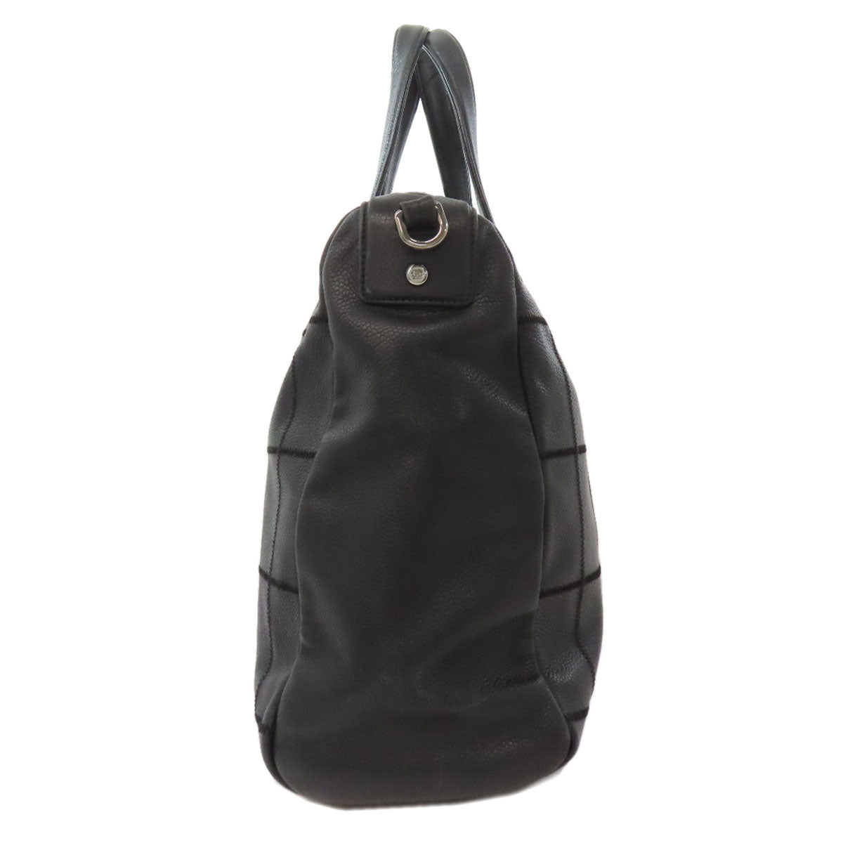 CHANEL Chocolate Bar SilverHardware 2WAY Boston bag Grained Calfskin Skin Ladies [Used]