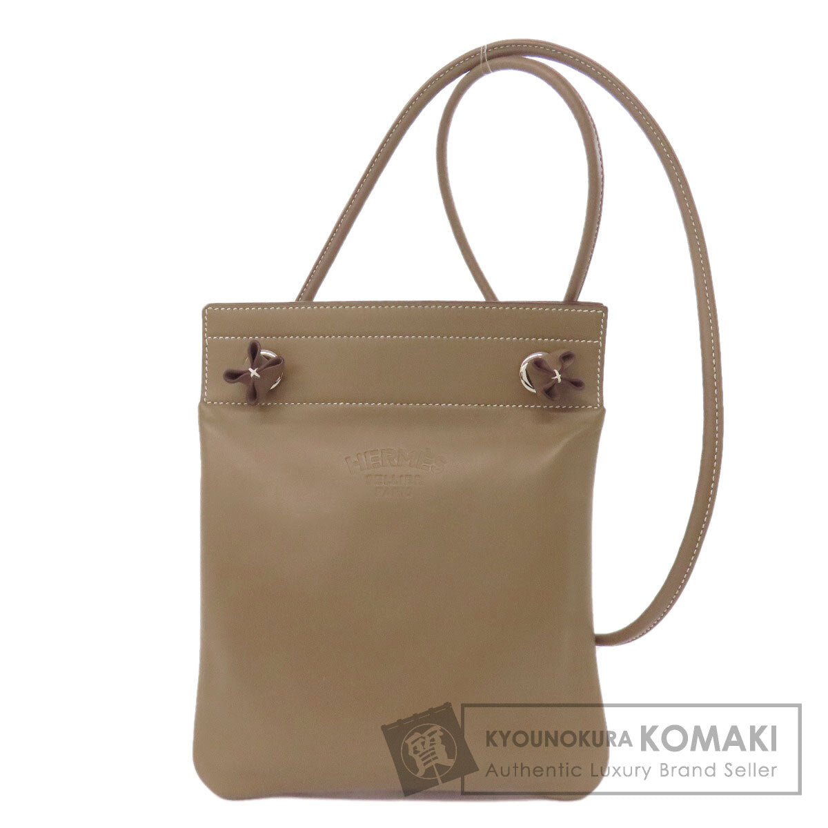 HERMES Sacqualine Etoupe SilverHardware Shoulder Bag Anyo Miro Ladies [Used]