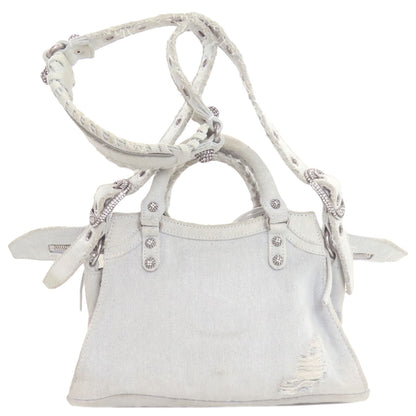 BALENCIAGA 70940 Neo Cagoule XS 2WAY Handbag Denim Ladies [Used]