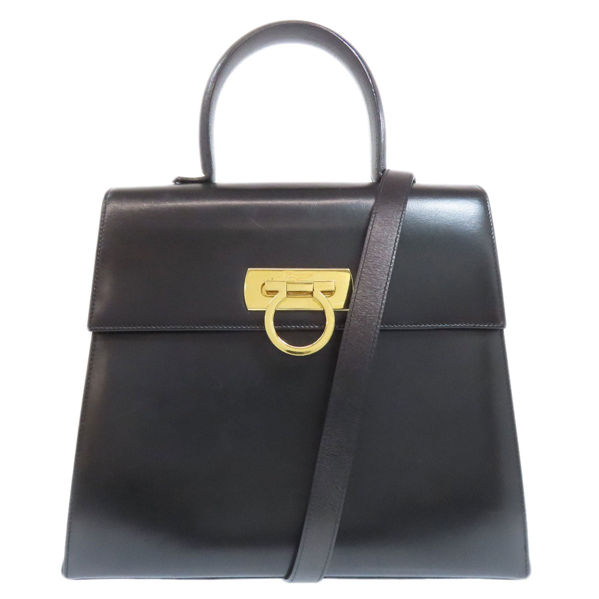 Salvatore Ferragamo GanciniHardware 2WAY Handbag Calf Ladies [Used]