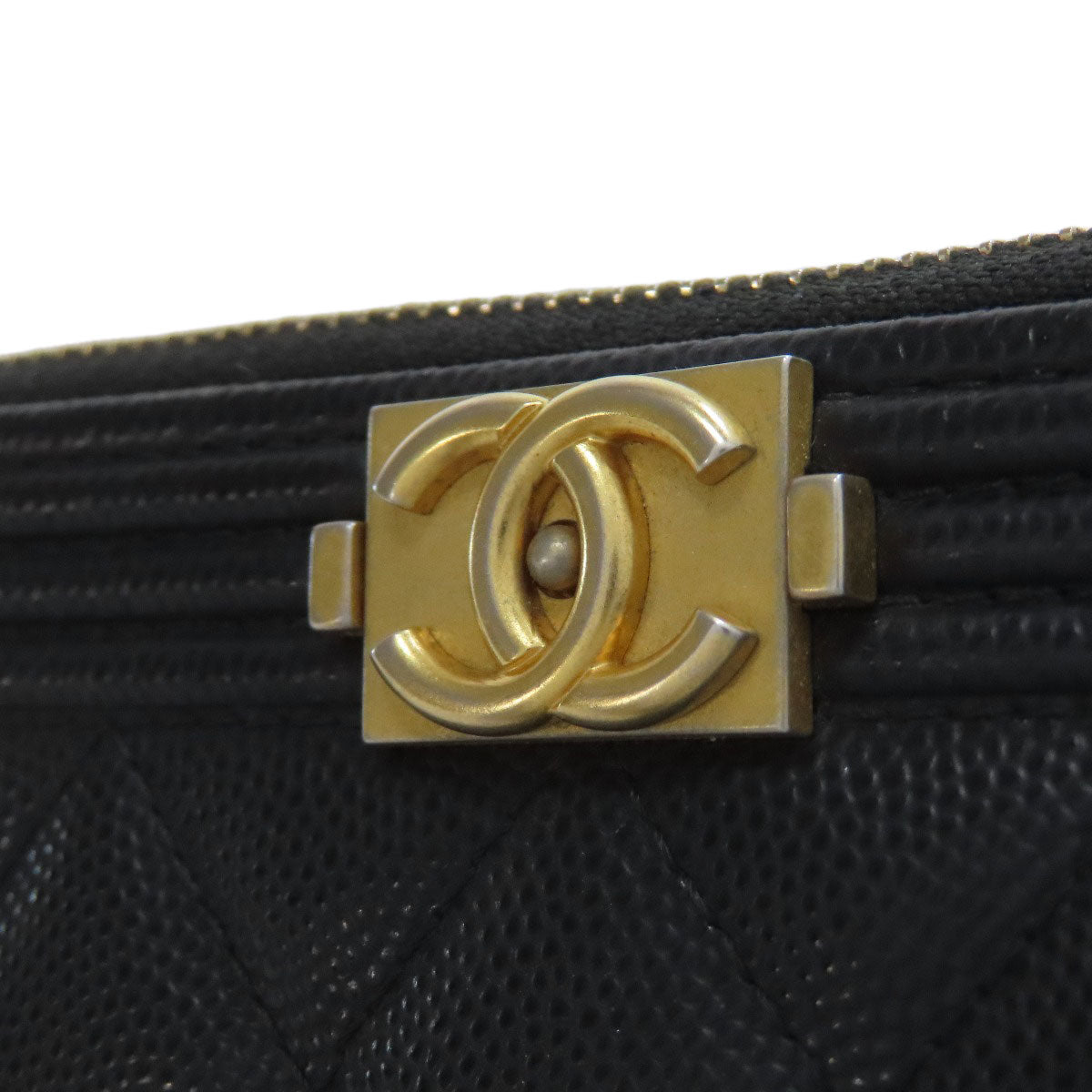 CHANEL Boy Chanel Chain Wallet, Matelasse Gold Hardware Long wallet (with coin pocket) Grained Calfskin Skin Ladies [Used]