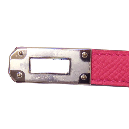 HERMES Kelly Wallet Compact Rose Extreme Silver Hardware Bifold Wallet with Coin Pocket Epsom Ladies [Used]