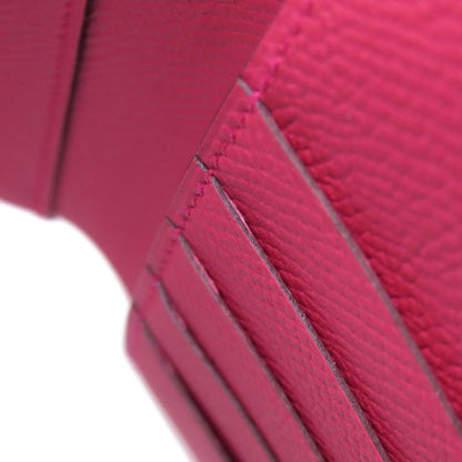 HERMES Kelly Wallet Compact Rose Extreme Silver Hardware Bifold Wallet with Coin Pocket Epsom Ladies [Used]