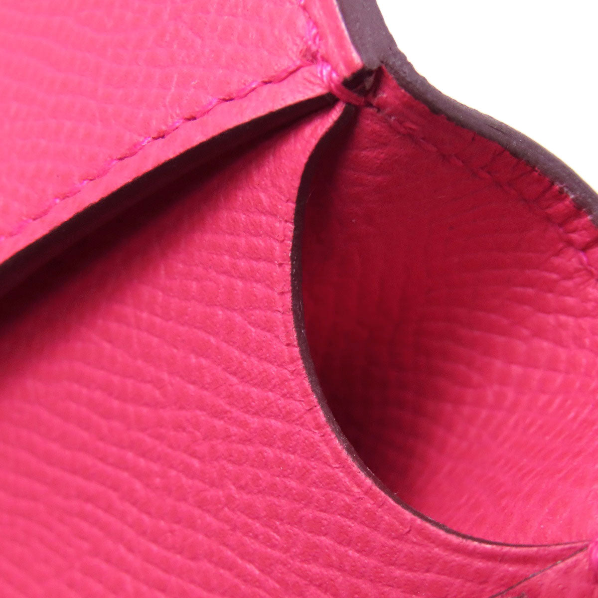 HERMES Kelly Wallet Compact Rose Extreme Silver Hardware Bifold Wallet with Coin Pocket Epsom Ladies [Used]