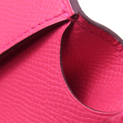 HERMES Kelly Wallet Compact Rose Extreme Silver Hardware Bifold Wallet with Coin Pocket Epsom Ladies [Used]