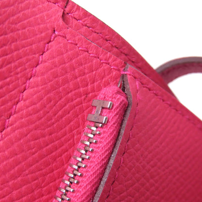 HERMES Kelly Wallet Compact Rose Extreme Silver Hardware Bifold Wallet with Coin Pocket Epsom Ladies [Used]