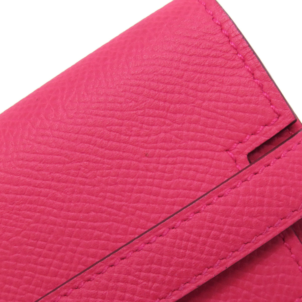 HERMES Kelly Wallet Compact Rose Extreme Silver Hardware Bifold Wallet with Coin Pocket Epsom Ladies [Used]