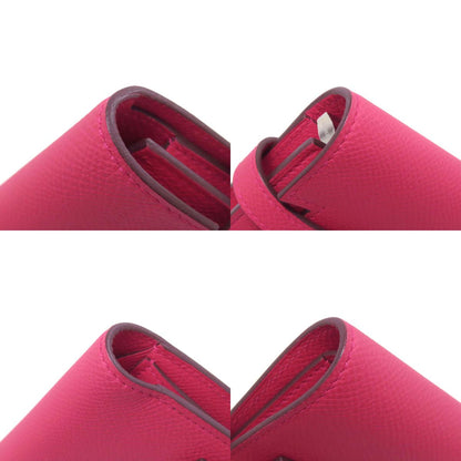 HERMES Kelly Wallet Compact Rose Extreme Silver Hardware Bifold Wallet with Coin Pocket Epsom Ladies [Used]