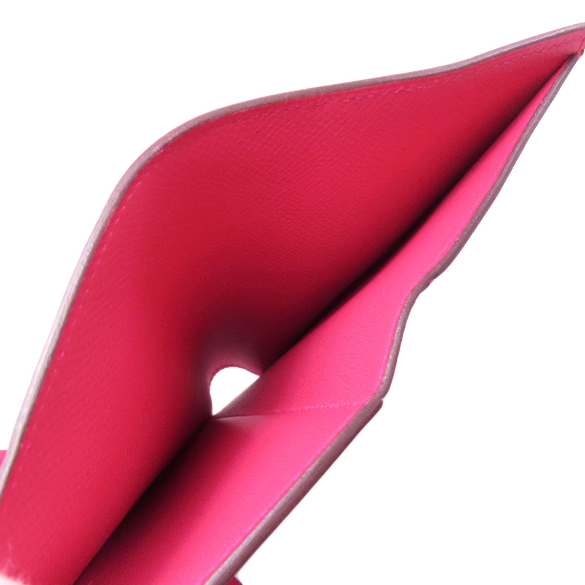 HERMES Kelly Wallet Compact Rose Extreme Silver Hardware Bifold Wallet with Coin Pocket Epsom Ladies [Used]