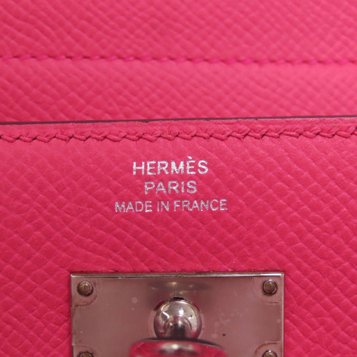 HERMES Kelly Wallet Compact Rose Extreme Silver Hardware Bifold Wallet with Coin Pocket Epsom Ladies [Used]
