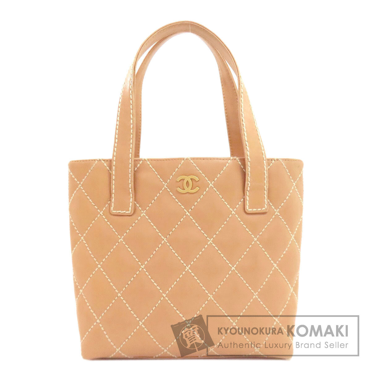 CHANEL A18126 Wild Stitch GoldHardware Tote Bag Calf Ladies [Used]