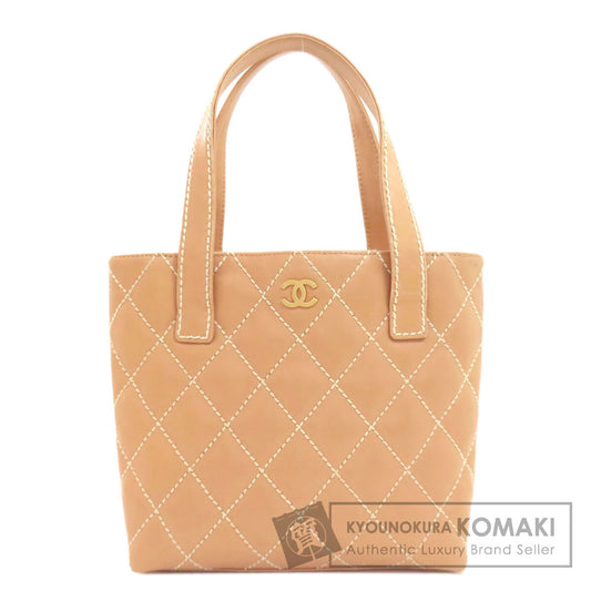 CHANEL A18126 Wild Stitch GoldHardware Tote Bag Calf Ladies [Used]