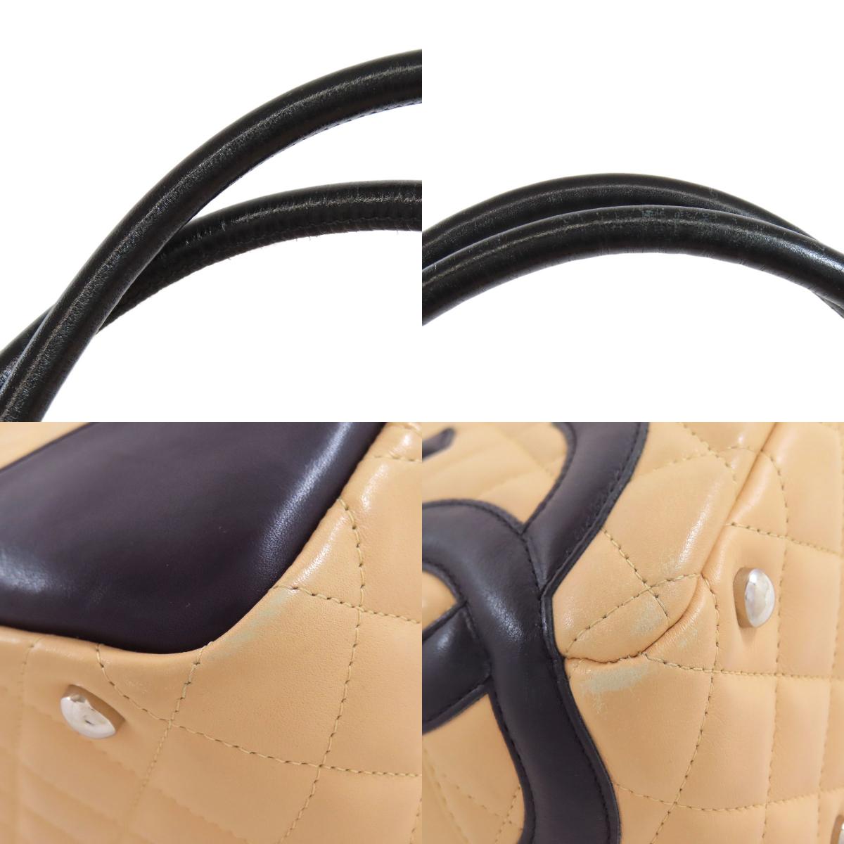 CHANEL CAMBON LINE SilverHardware Handbag Calf Ladies [Used]