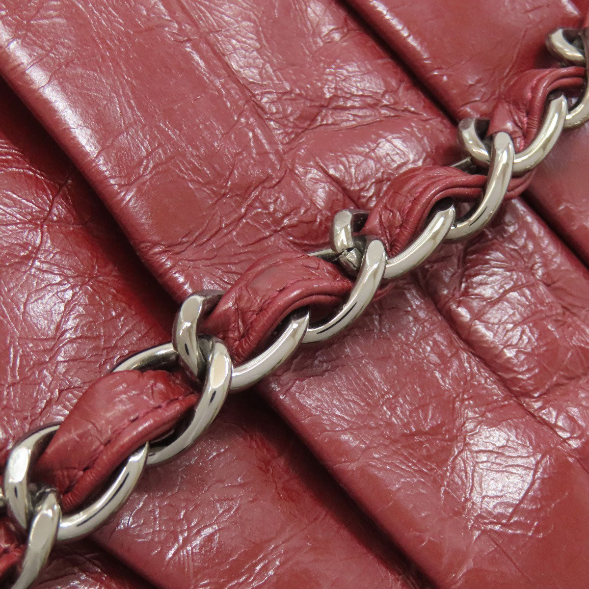 CHANEL Chain Tote COCO Mark Silver Hardware Tote Bag Calf Ladies [Used]