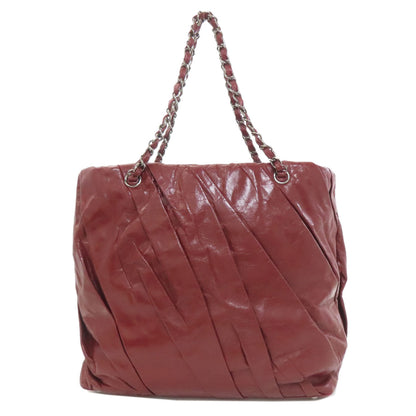 CHANEL Chain Tote COCO Mark Silver Hardware Tote Bag Calf Ladies [Used]