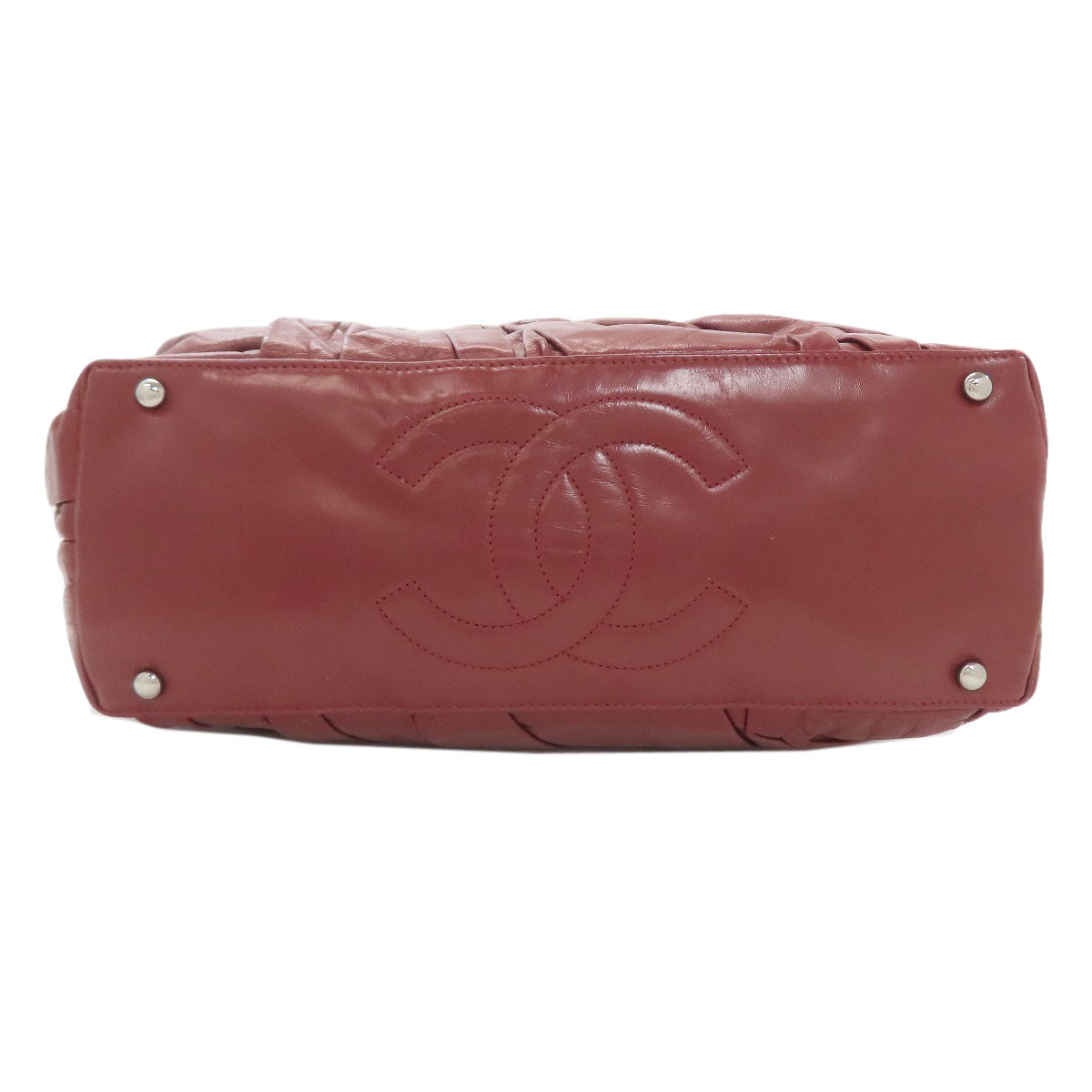 CHANEL Chain Tote COCO Mark Silver Hardware Tote Bag Calf Ladies [Used]