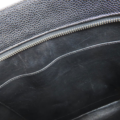 CHANEL Medallion SilverHardware Tote Bag Grained Calfskin Skin Ladies [Used]