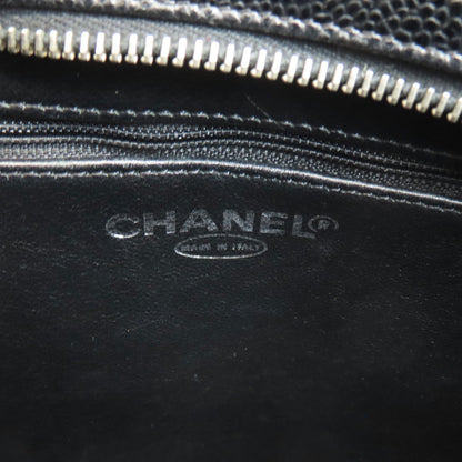 CHANEL Medallion SilverHardware Tote Bag Grained Calfskin Skin Ladies [Used]