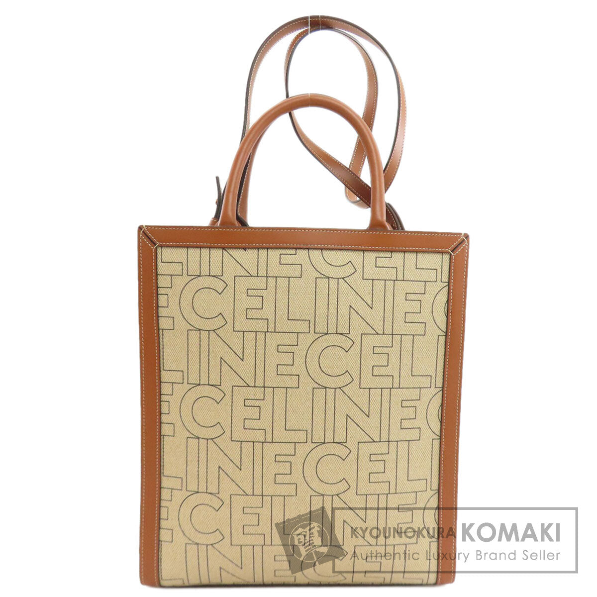 CELINE Vertical Cabas 2WAY Tote Bag Canvas Ladies [Used]