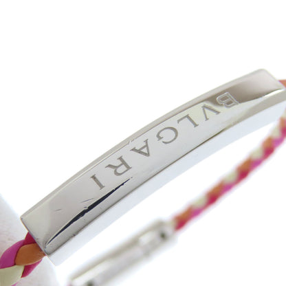 BVLGARI Signature Bracelet Silver LeatherLadies [Used]