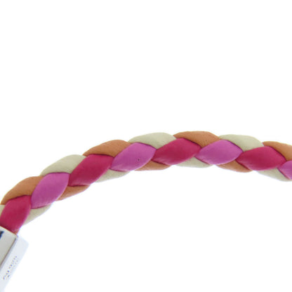 BVLGARI Signature Bracelet Silver LeatherLadies [Used]