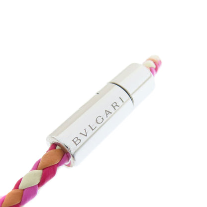 BVLGARI Signature Bracelet Silver LeatherLadies [Used]