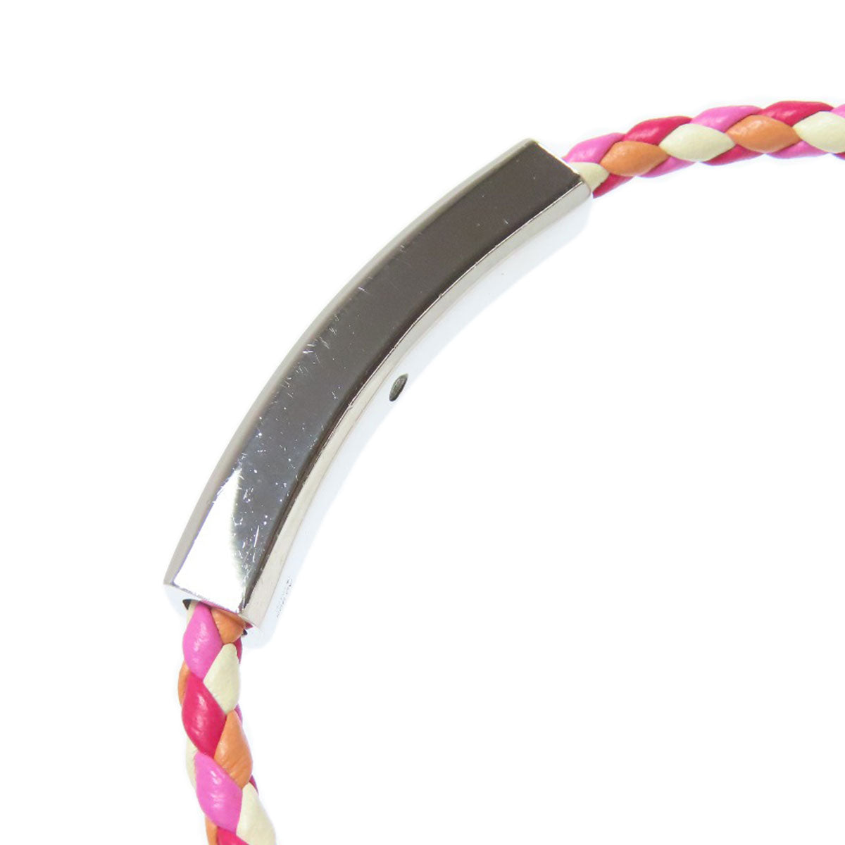 BVLGARI Signature Bracelet Silver LeatherLadies [Used]