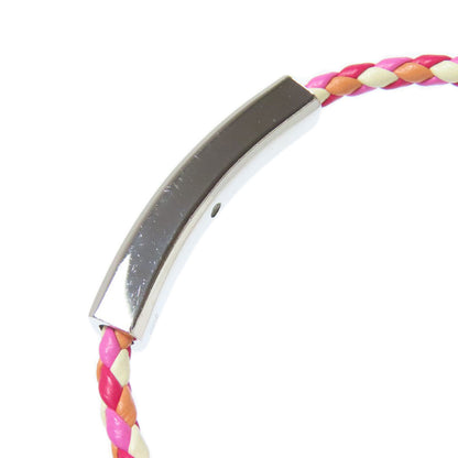 BVLGARI Signature Bracelet Silver LeatherLadies [Used]