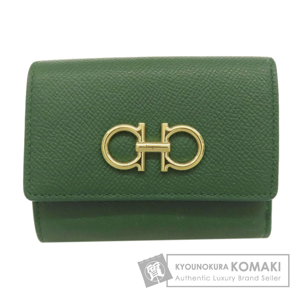 Salvatore Ferragamo GanciniHardware Bifold Wallet with Coin Pocket Leather Ladies [Used]